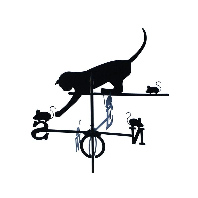 Girouette chat et souris en fer forgé petit modèle
