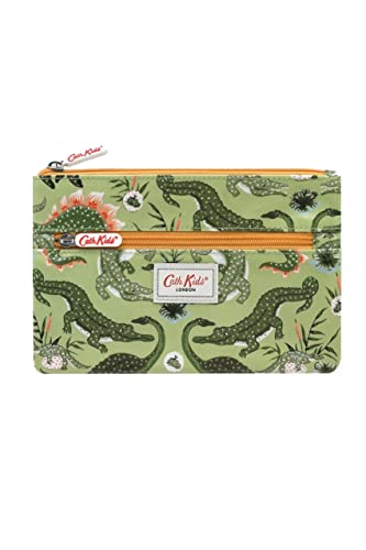 Cath Kidston London - Estuche de hule verde con doble cremallera para niños y niñas, Green, Estuche para lápices