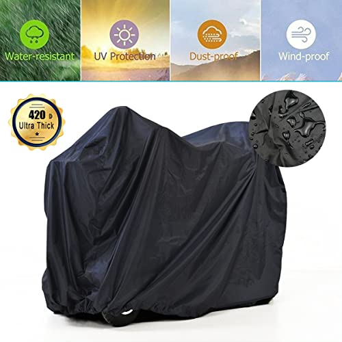Upgraded Mobility Scooter Storage Cover, 420D Oxford Fabric Scooter Weather Cover With Waterproof Strip - 2 Buckles Heavy Duty, Water Resistant, Durable With Free Storage Bag By Valchoose (Black) #TOP2
