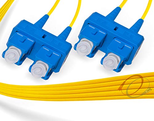 FiberCablesDirect - 25M OS2 SC SC Fiber Patch Cable | Duplex 9/125 SC to SC Singlemode Jumper 25 Meter (82.02ft) | Length Options: 0.5M-300M | ofnr sc-sc Single-Mode dup sc/sc smf dx Yellow PVC