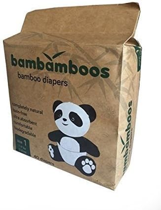 Premium Bamboo Baby Diapers, Size 1 (7-17 lb.), Pack of 40