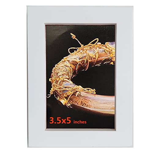 Image of 3.5x5 Picture Frames White. Solid Wood, Plastic Panel.The Protective Film Must be Removed.