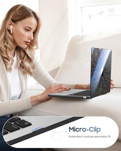 Image of Fintie Case for MacBook Air 13.6 inch A3449 /A3240 /A3113 /A2681 | 2022-2026, M2 /M3 /M4 /M5, Snap On Hard Shell, Full Port Access, Easy On /Off, Lightweight, Meteor-Black