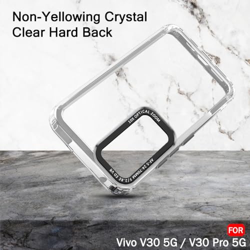 Image of TheGiftKart Hybrid Shockproof Back Cover Case for Vivo V30 / V30 Pro 5G | Stylish Camera Border | Electroplated Buttons | Crystal Clear Hard Back Cover Case (TPU & PC, Transparent Bumper)