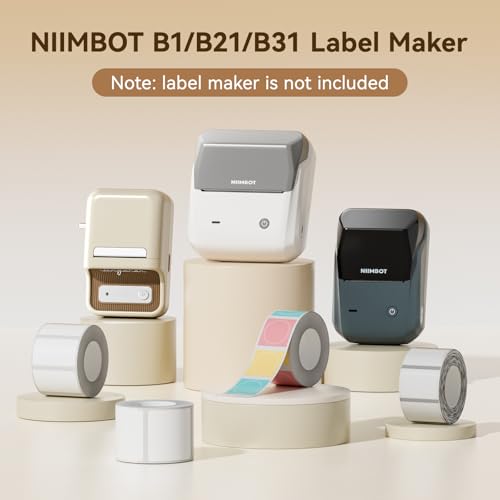 Image of NIIMBOT Labels for B1 /B21 /B31 Label Maker, 50 x 80 mm (1.97'' x 3.15'') 95 Tapes /Roll, Thermal Label Tape, Waterproof, Oil-Proof for Home Office Small Business Labeling Tape Replacement(White)