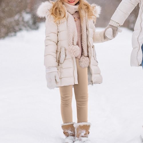 Image of BOOPH Girls Winter Leggings Fleece Lined Toddler Kids Basic Full Length Pants