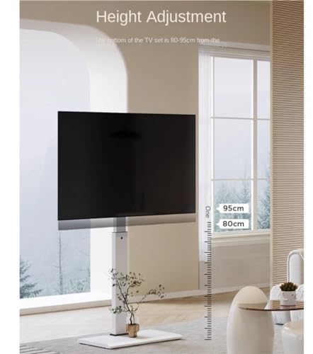 Support TV pivotant avec base rectangulaire stable et hauteur réglable