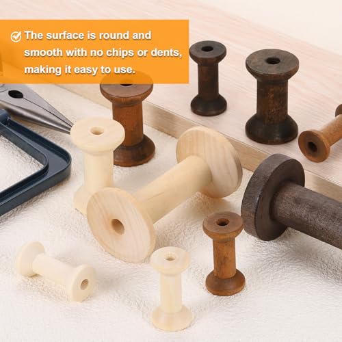 Carretes de madera sin terminar uxcell bobinas de hilo vacías para manualidades de bordado 5