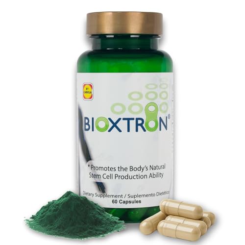 Bioxtron Natural Stem Cell Supplement Capsules - Cellular & Antioxidant Support Formula with Blue Green Algae Spirulina Immune & Energy Support - 60 Capsules