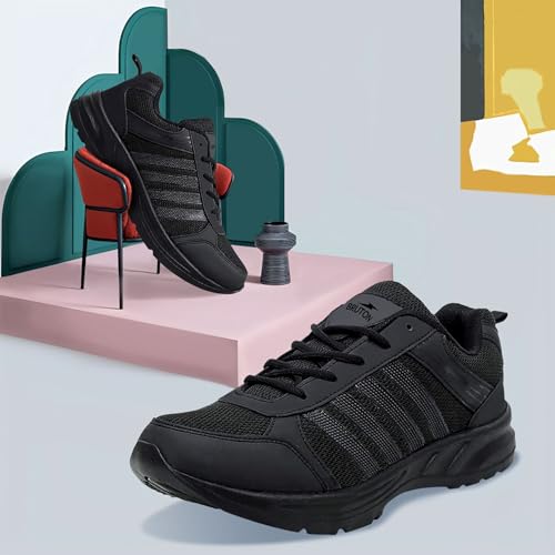 Image of BRUTON Running Shoes Lightweight Sport Shoes for Men- Black
