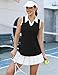 LOMON Sleeveless Golf Shirts for Women Collared Polo Summer Printed Athletic Tank Tops Ladies Moisture Wicking Tennis Hiking Shirt