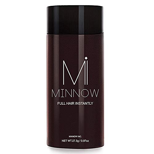 Minnow Best Keratin Hair Building Fibers Instantly Thickens Thin Hair for Men and Women - Natural Hair Loss Concealer 0.97oz (Dark Brown)