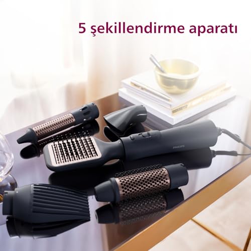 Philips AirStyler Serie 5000 – Haarstyler mit 5 Styling-Aufsätzen (Modell BHA530/00)