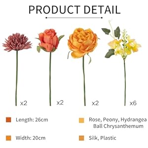 ASTRYAS 2Pcs Peonies Artificial Flowers Faux Peonies Mixed Kiku Mum Floral Arrangement for Spring Summer Wedding Garden Party Home Decor Pink