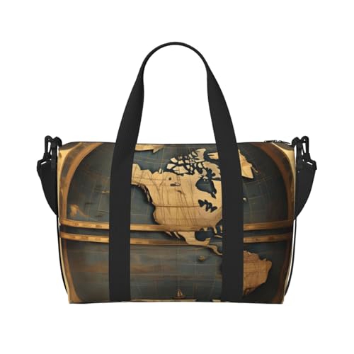 Ancient World Globe Print Hand Travel Bag,Gym Bag,Weekend Travel Overnight Bag,Tote Bag Sports Bag For Women Men