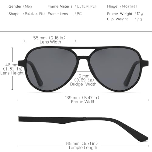 Aviator Polarized Magnetic Clip on Sunglasses for Eyeglasses Men UV Protection Anti Glare Driving Retro Glasses 3Pcs2