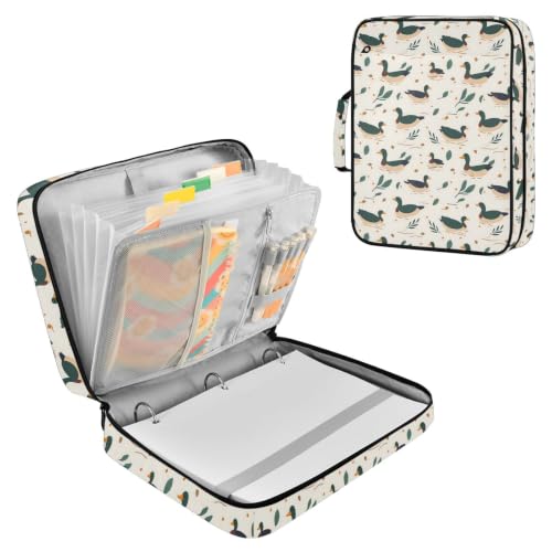Classeur 3 anneaux 500 feuilles Green Wild Ducks pochette zippée