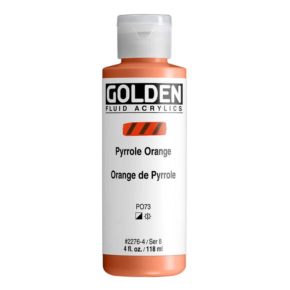 Golden : Fluid Acrylic Paint : 119ml (4oz) : Pyrrole Orange — image 1