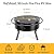 HaSteeL 30 Inch Outdoor Fire Pit, Round Wood Burning Firepit with Spark Screen, Long Poker, Roasting Sticks, Grill Grate & Black Cover, Large for Outside Backyard Patio Camping Bonfire Beach BBQ