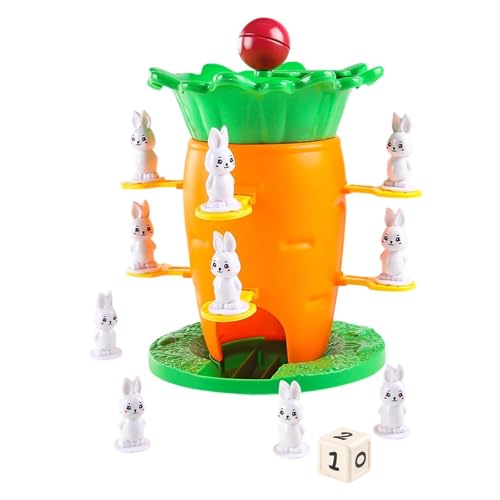 Generico Juego De Apilamiento De Conejos: Torre De Madera De Pascua, Juguetes De Equilibrio, Decoración De Mesa De Fiesta | Colorido Juego De Torres Caídas Para Reuniones De Fam