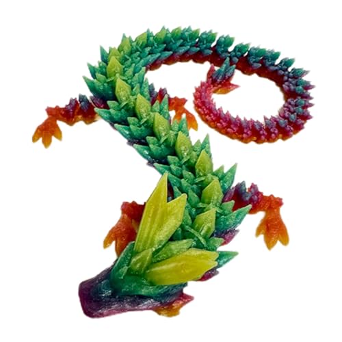 Genérico Crystal Dragon Toys - Printed Dragon | Articulated Dragon,Crystal Dragon Printed, 11.8inch Christmas Joint Mobility Halloween Decoration Ornament Home Desktop Decor