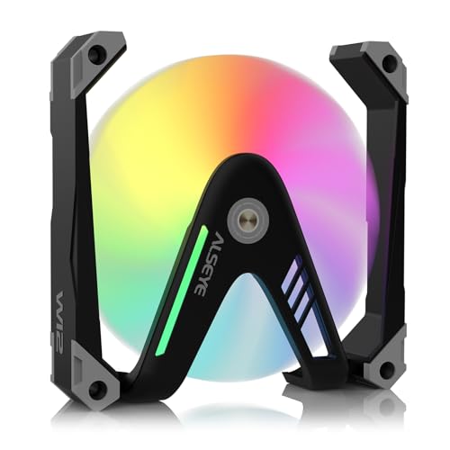 Ventilador PC ALSEYE W12 Pro con marco de aluminio premium y diseño W ARGB negro reverso