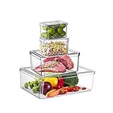 Fridge Organizer Stackable，SZTMBF Set of 4 Kitchen Refrigerator Organizer Vegetable Fruit...