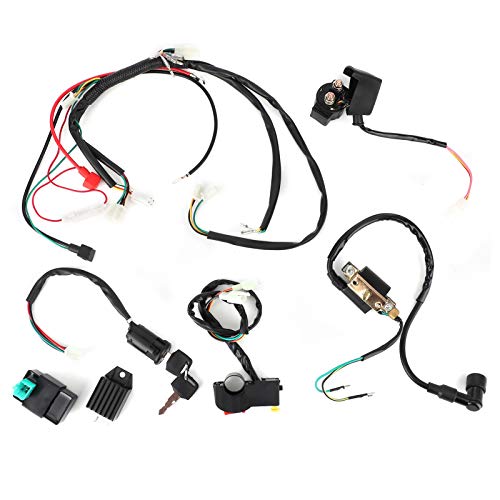 Yuecoom Kit de Faisceau de Câblage de Démarrage Électrique Moto PVC ABS pour Moteur 50cc 110cc 125cc PIT Quad Dirt Bike ATV