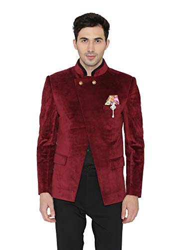 Image of WINTAGE Men's Velvet Grandad Collar Blazer