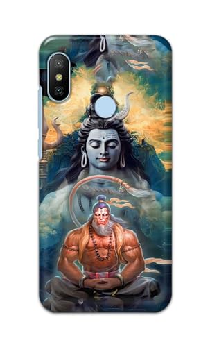 Image of PRINTFIDAA Printed Hard Back Cover Case for Mi A2 Back Cover (Lord Shiva and Hanuma) -112