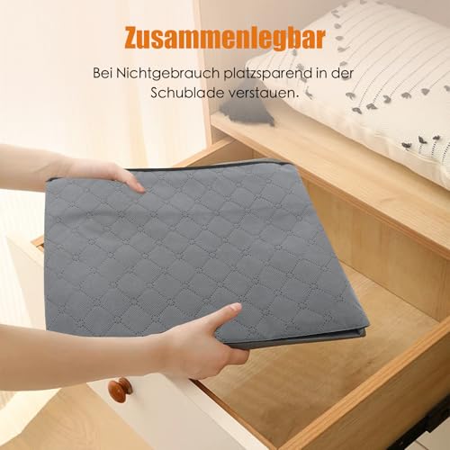 ZCHI 2 Stück Premium Unterbettkommode mit Sichtfenster, Unterbett-Aufbewahrungstasche Kleideraufbewahrung, Decken Organisator Lagerbehälter, 4 Haltegriffen, Faltbar,100x 50x 15 cm, Grau