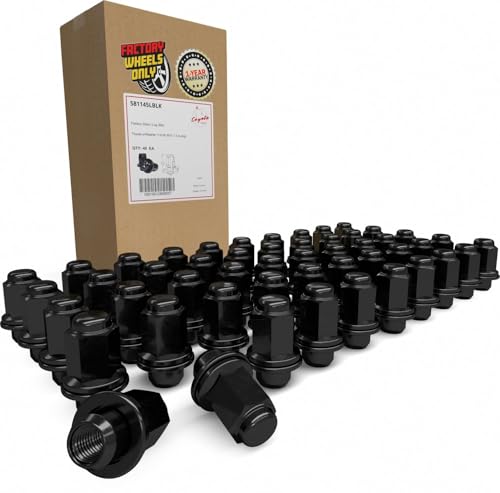 Image of Wheel Accessories Parts 40 Pcs M12x1.5 12x1.5 Thread OEM Factory Style Lug Nuts 1.8 inch Long Black 13 /16 inch 21mm Hex Fits Toyota Tacoma 4Runner ｜ Lexus GX460 ｜ 90084-94002 ｜ 611-212