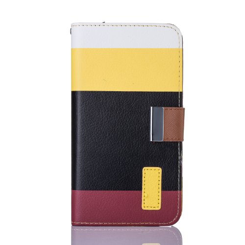 Gadgetsevil Fashion Luxury PU Leather Wallet Flip Case with Credit Card Slots & Holder For Samsung Galaxy Note 3 III N900 / N9000/ N9005 (Yellow/Black/Red)