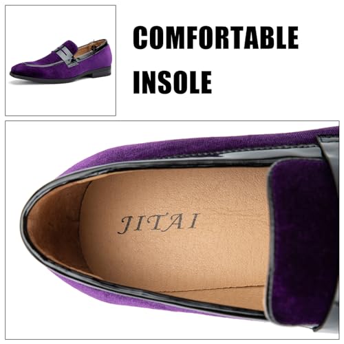 Image of JITAI Mens Velvet Loafers Dress Shoes Loafers for Men Tuxedo Suit Shoes