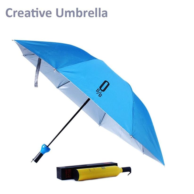 Image of Wine Bottle Compact Folding Travel Umbrella, Windproof Waterproof
