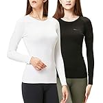 DEVOPS Women's 2 Pack Thermal Long Sleeve Shirts Compression Baselayer Tops