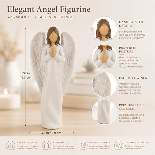 Figurita de Ángel para Bautizo y Confirmación 7.75 pulg miniatura 2