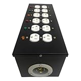 JUNMAN 6 Channel L14-30 to 12 Edison Power Distro Distributor Box for Stage DJ Lighting Party Event Show