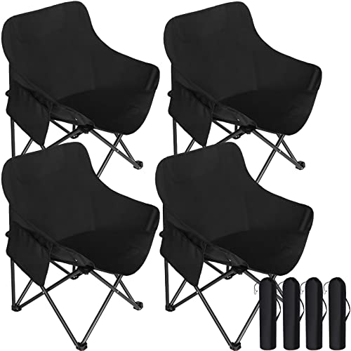 4 Pack Outdoor Folding Chair Portable Chair for Camping, Beach, Concerts, Sports Games, Pools, Road Trips with Easy Carry Storage Bag