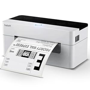 Helett® H30C USB Direct Thermal 4×6 Shipping Label Printer(Barcode) Adjustable Label Size|203DPI Resolution|152mm/s Printing Speed Compatible with Windows,Mac,Linux Chrome OS|White(1Year Warranty)