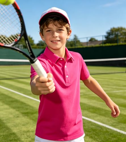 Image of uideazone Boys Polo Shirts Dry Fit Performance Golf Short Sleeve Casual School Uniform Size 5-14
