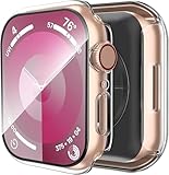 2 Pack Case Compatible with Apple Watch SE 2 (2024)/SE/Series 6/5/4 40mm with Tempered Glass Screen Protector, Hard PC Case Overall Protective Cover- Transparent