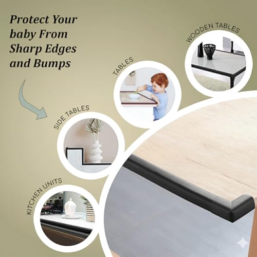 Image of Safe-O-Kid Baby Safety 5 Meter (16.4 feet) Edge Guard with 3 M Tape, Edge and Corner Protectors, BPA Free, Non-Toxic, Impact Cushion for Tables, Desks, and Furniture (Brown)