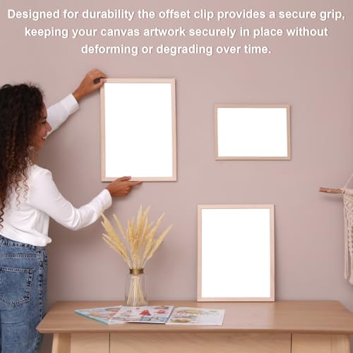 Image of XIHIRCD 50pcs Offset Canvas Painting Mounting Clips with Metal Screws, 1 /2inch, 1 /4inch, 1 /8inch, 3 /8inch Canvas Clips for Picture Framing, Blackboard