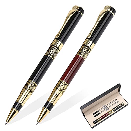 YIVONKA Caneta esferográfica preta, caneta de luxo estilo retrô c...