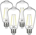 Sigalux Edison Bulbs, E26 LED Bulb ST58 Filament Clear Non-Dimmable Vintage Light Bulbs 60W Equivalent Soft White 2700K 15, 000hrs 4 Pack