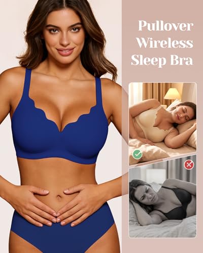 Image of Vinfact Plunge Jelly Bras for Women No Underwire Wireless Lift Full Coverage T Shirt Everyday Sleep Bra
