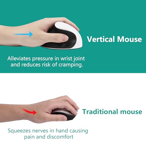 Souris rechargeable 800-1600 DPI verticale avec 6 boutons