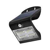goobay Applique/Lampe Murale Solaire LED Extérieur - Détecteur de mouvement - IP 65 - Etanche - Sans Fil -Lumière vive - Batterie Li-Ion - 2000 mAh - 3 Modes d'éclairage - 3,2 watts - Couleur noir