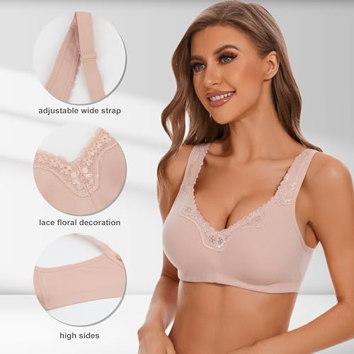 Image of sheroine Plus Size Soft Cotton Wirefree Ultrathin Unpadded Bra